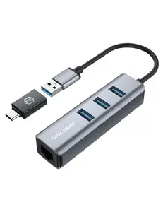 Концентратор GRAUGEAR G-HUB31L-A — USB 3.2 Gen 1 Type-A хост, 3x USB 3.2 Gen 1 Type-A + RJ-45, 5000 Mbit/с