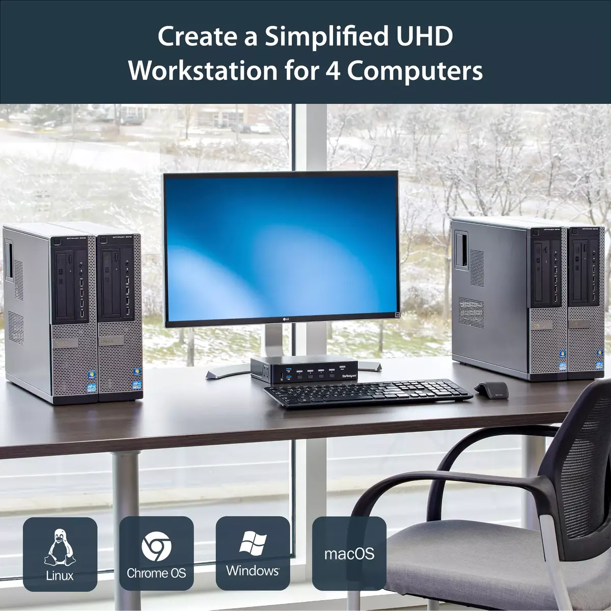 KVM переключатель StarTech.com 4-Port DisplayPort USB 3.0 4K 30Hz Photo 6