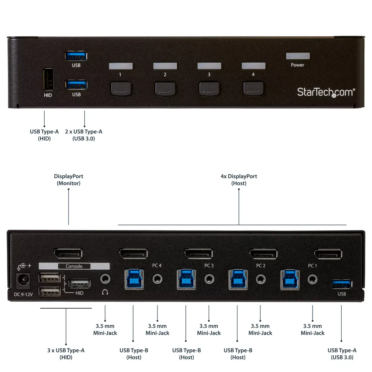 KVM переключатель StarTech.com 4-Port DisplayPort USB 3.0 4K 30Hz Photo 7