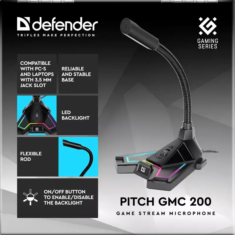 Datora mikrofons DEFENDER PITCH GMC 200 Photo 10