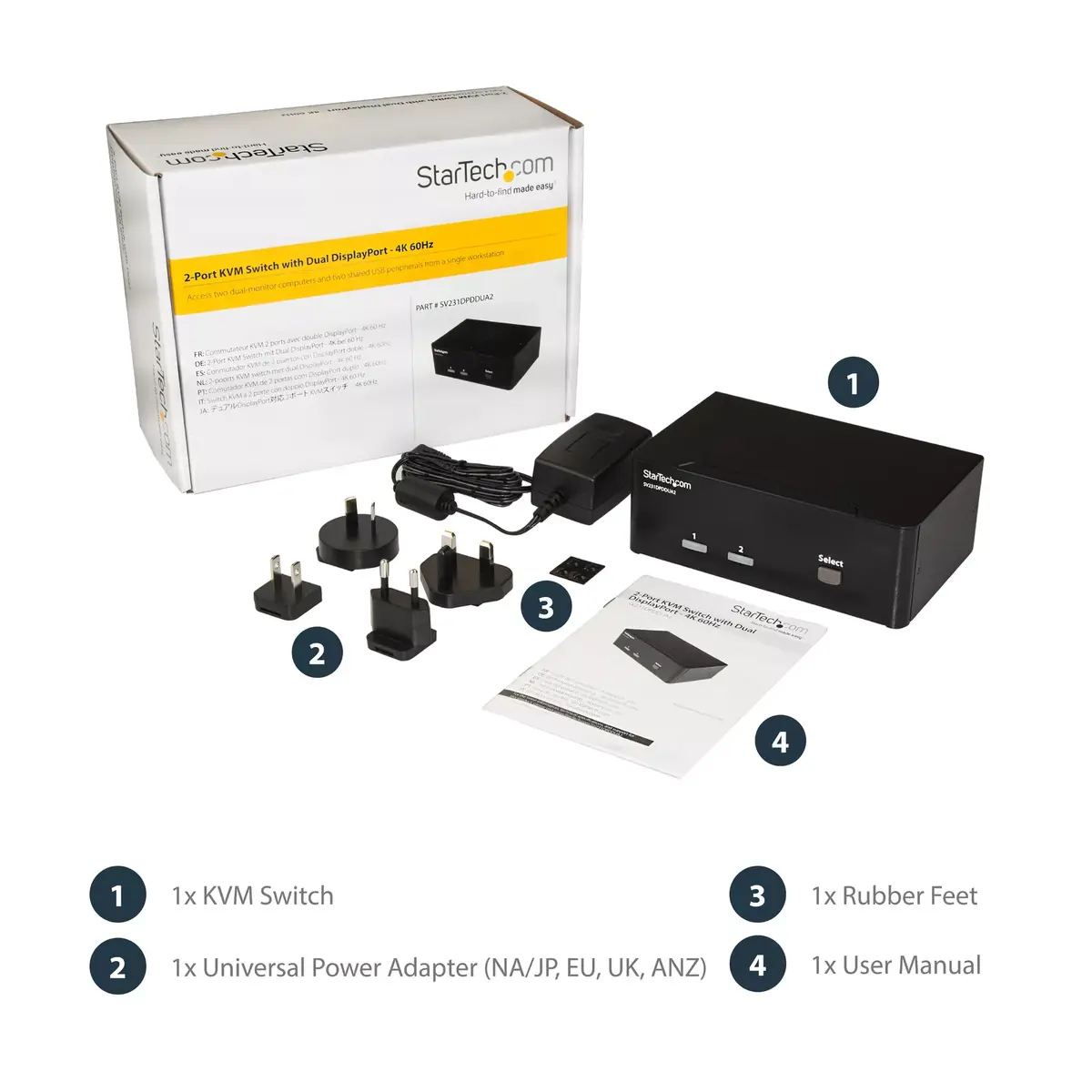 KVM slēdzis StarTech.com 2-Port DisplayPort Dual-Monitor Photo 10