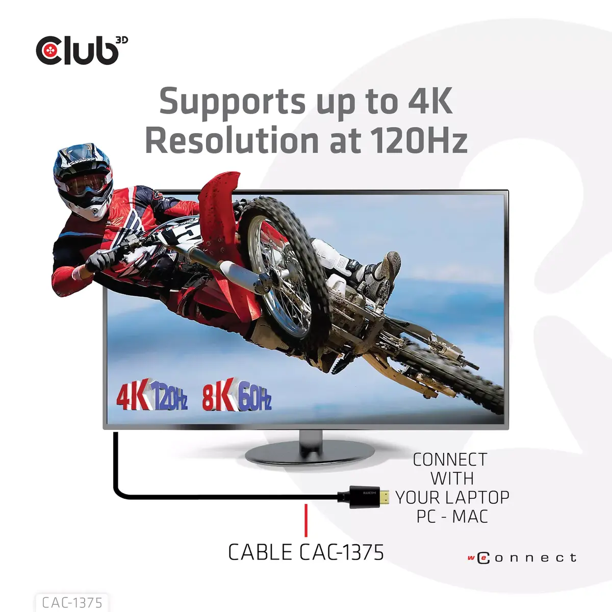 HDMI kabelis CLUB3D Ultra High Speed 4K120Hz 8K60Hz Photo 2