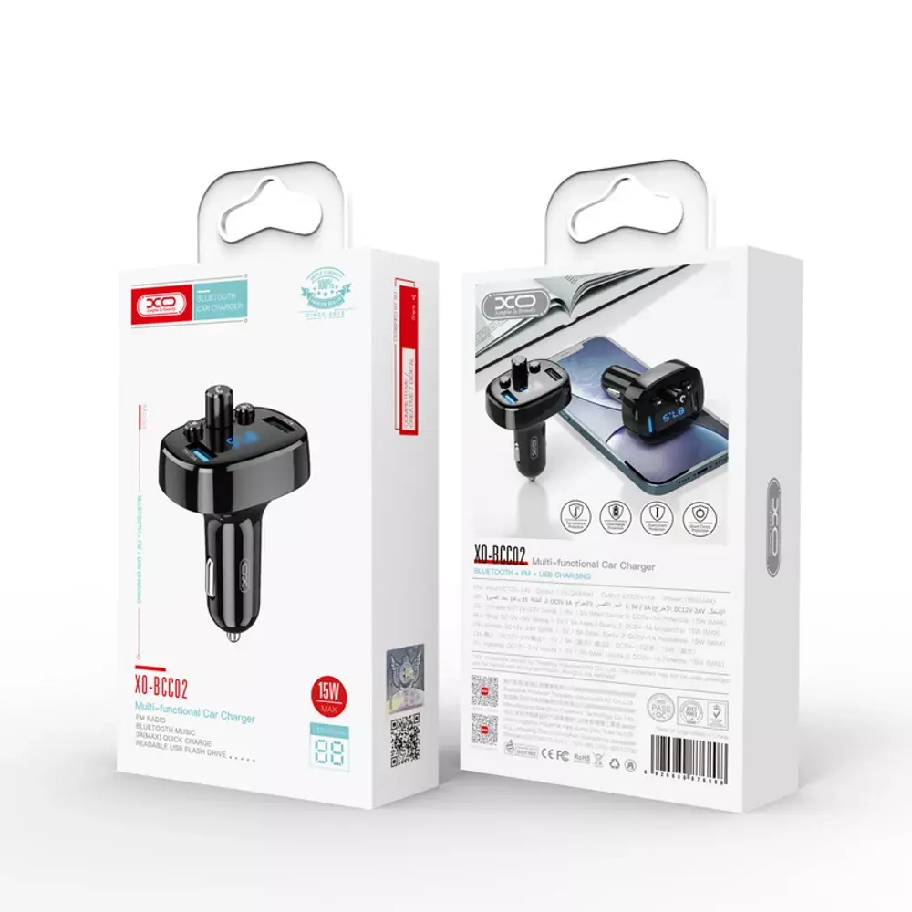 FM‑трансмиттер XO BCC02 Bluetooth с USB 3A Photo 3