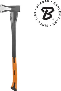Колун BRADAS KT-SF2150, цельный фиберглассовый черенок 790 мм, 1,5 кг головка, закалённое стальное лезвие, рифлёная TPR ручка