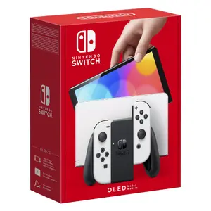 Игровая приставка NINTENDO Nintendo Switch OLED — OLED 7" экран, 64 ГБ, белая, Wi‑Fi, Bluetooth, поддержка microSD