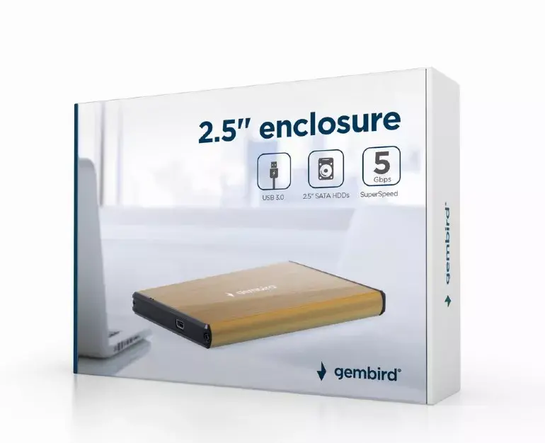 Gembird EE2-U3S-3-GL HDD enclosure 2.5" USB 3.0 Photo 2