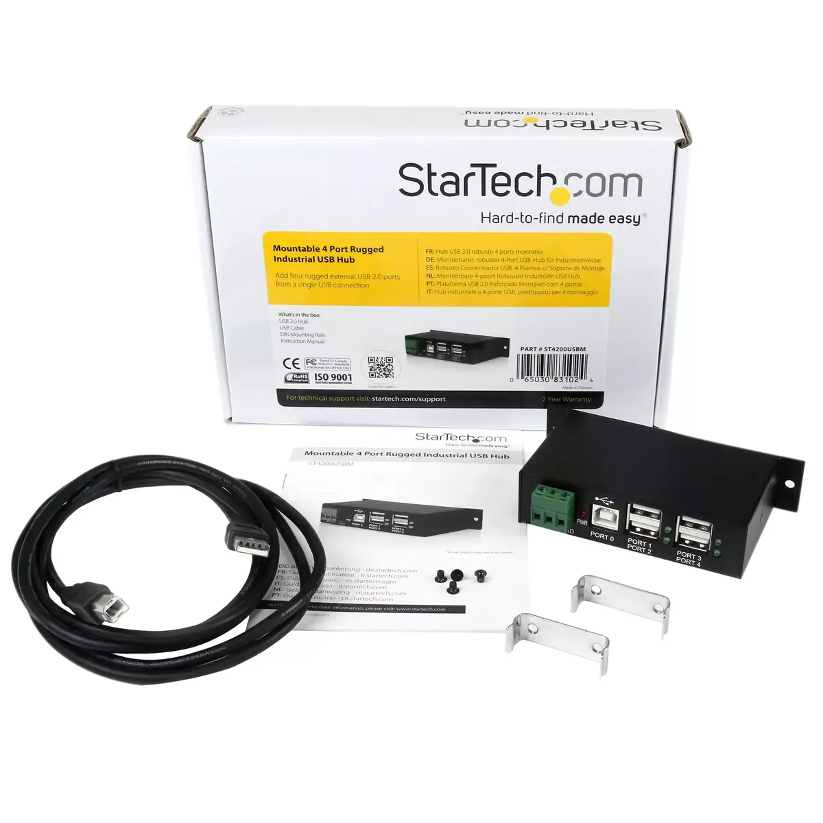 StarTech ST4200USBM 4‑портовый USB 2.0 промышленный хаб Photo 7
