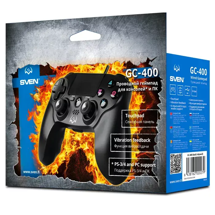 Gamepad SVEN GC-400 USB for PC and PlayStation Photo 6
