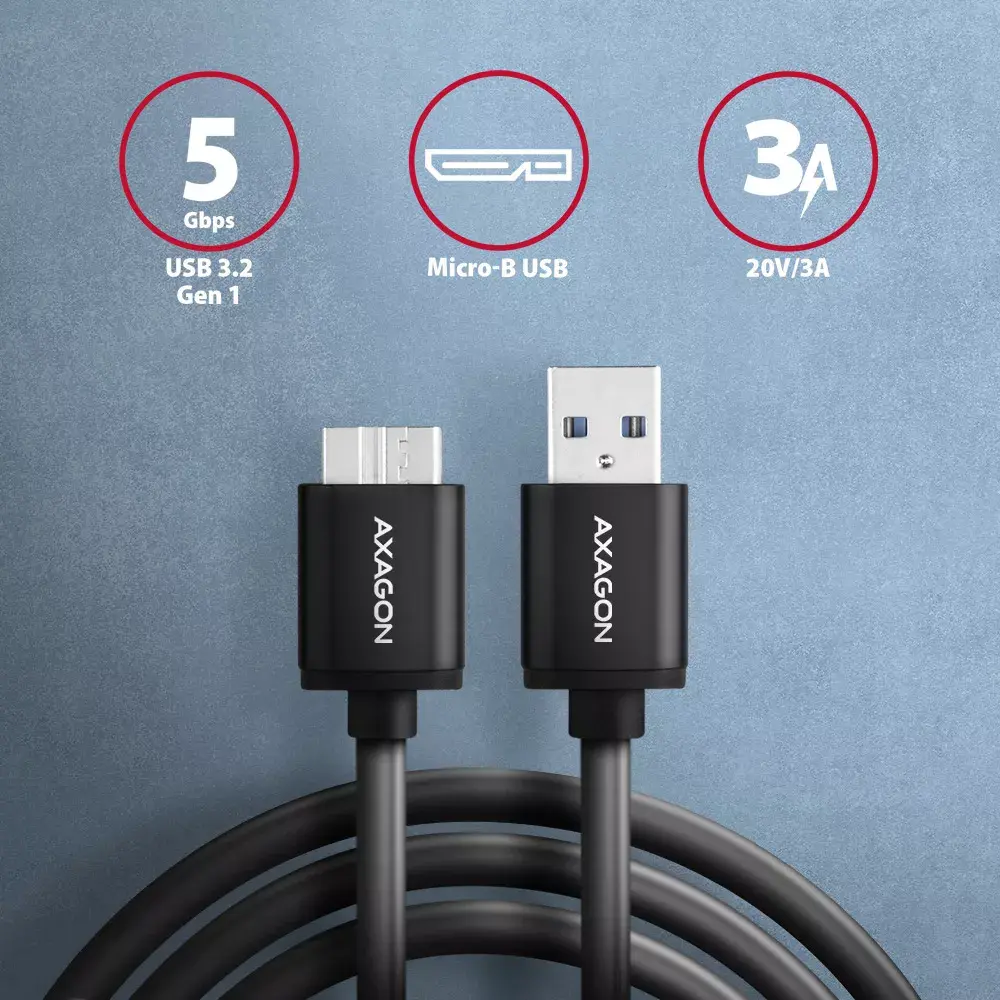 USB кабель Axagon BUMM3-AM10AB Photo 2