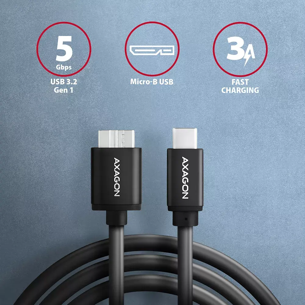 USB кабель Axagon BUMM3-CM10AB Photo 2