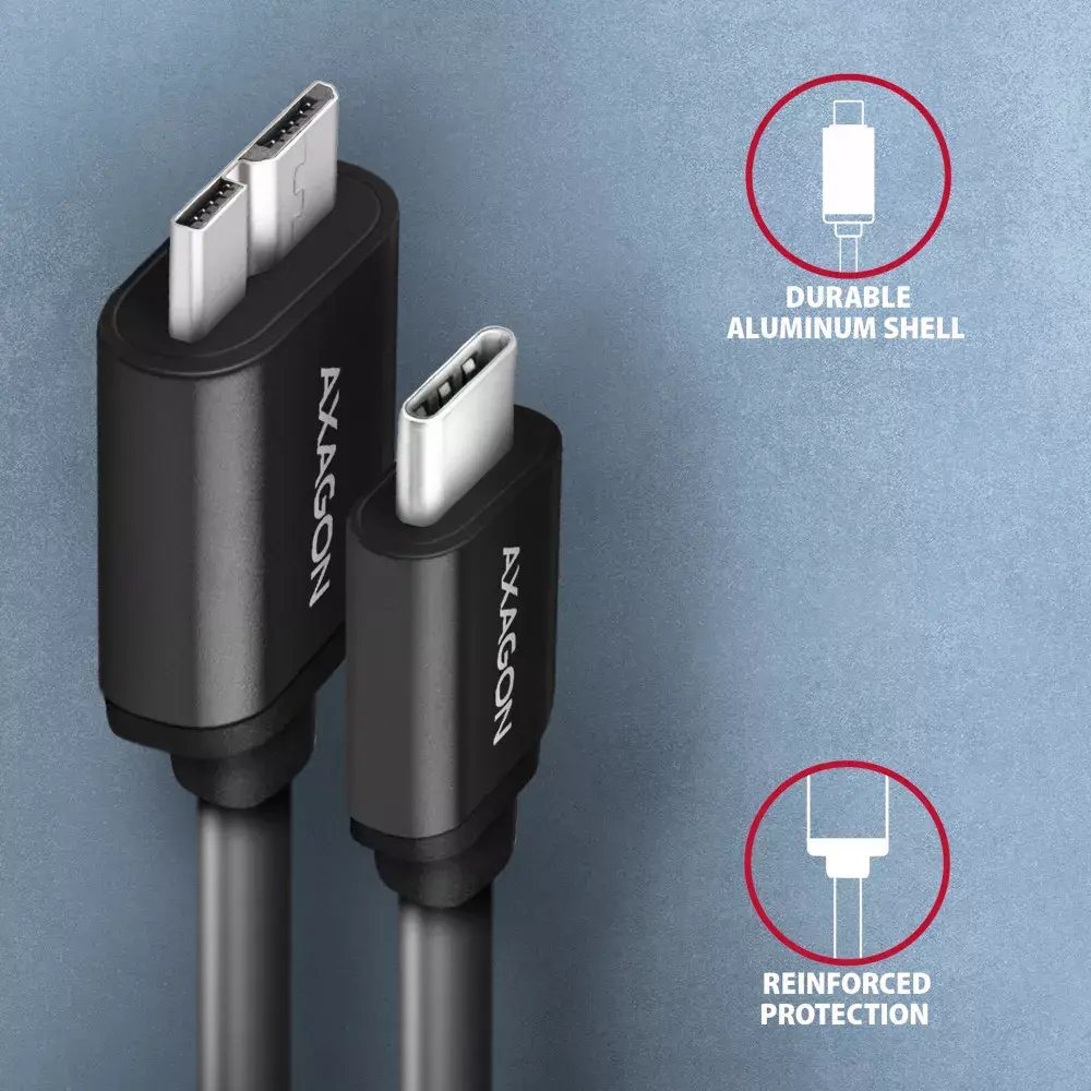 USB кабель Axagon BUMM3-CM10AB Photo 3