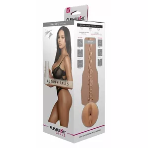 Fleshlight pocket masturbator Autumn Falls Peaches — beige white silicone sleeve, 25 cm insertion depth, removable TPE sleeve