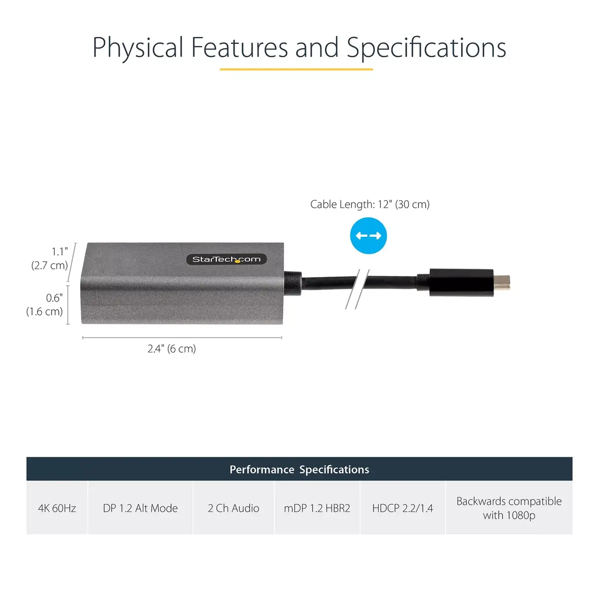 USB C to Mini DisplayPort Adapter StarTech CDP2MDP Photo 5