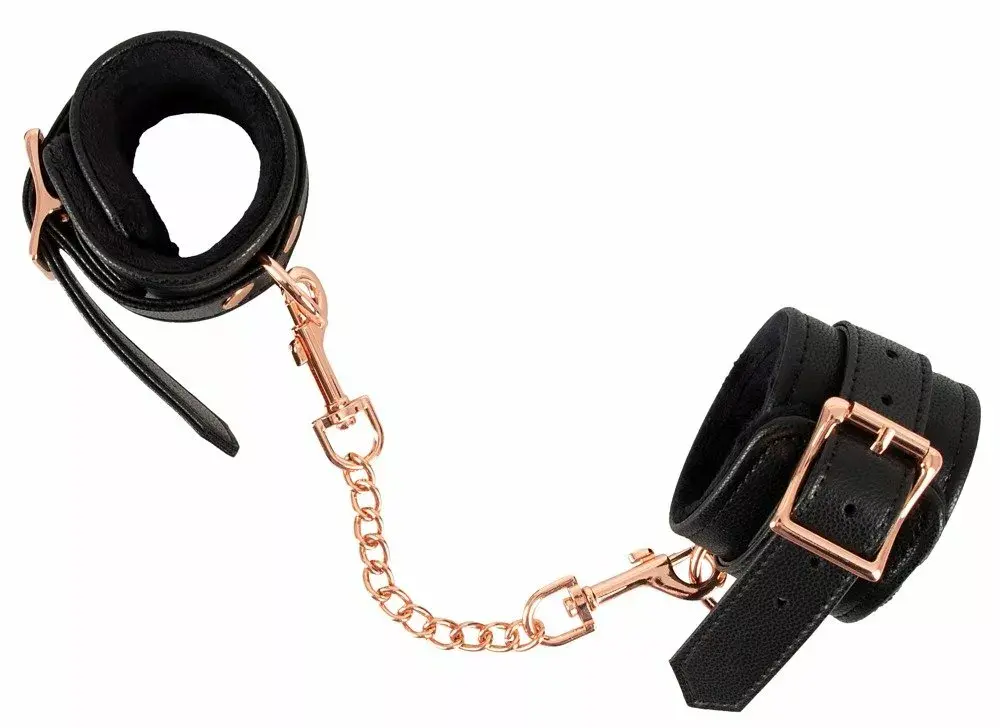 Наручники Bad Kitty Leather Black — 15–21 см Photo 2