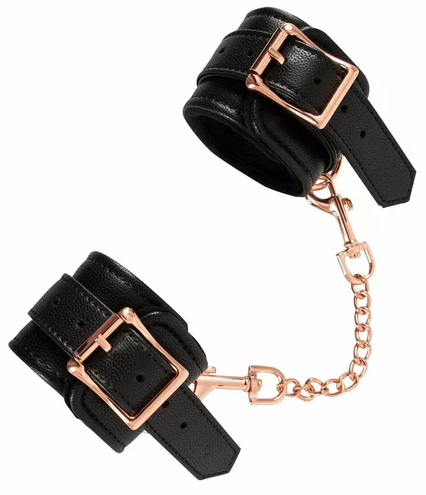 Наручники Bad Kitty Leather Black — 15–21 см Photo 4
