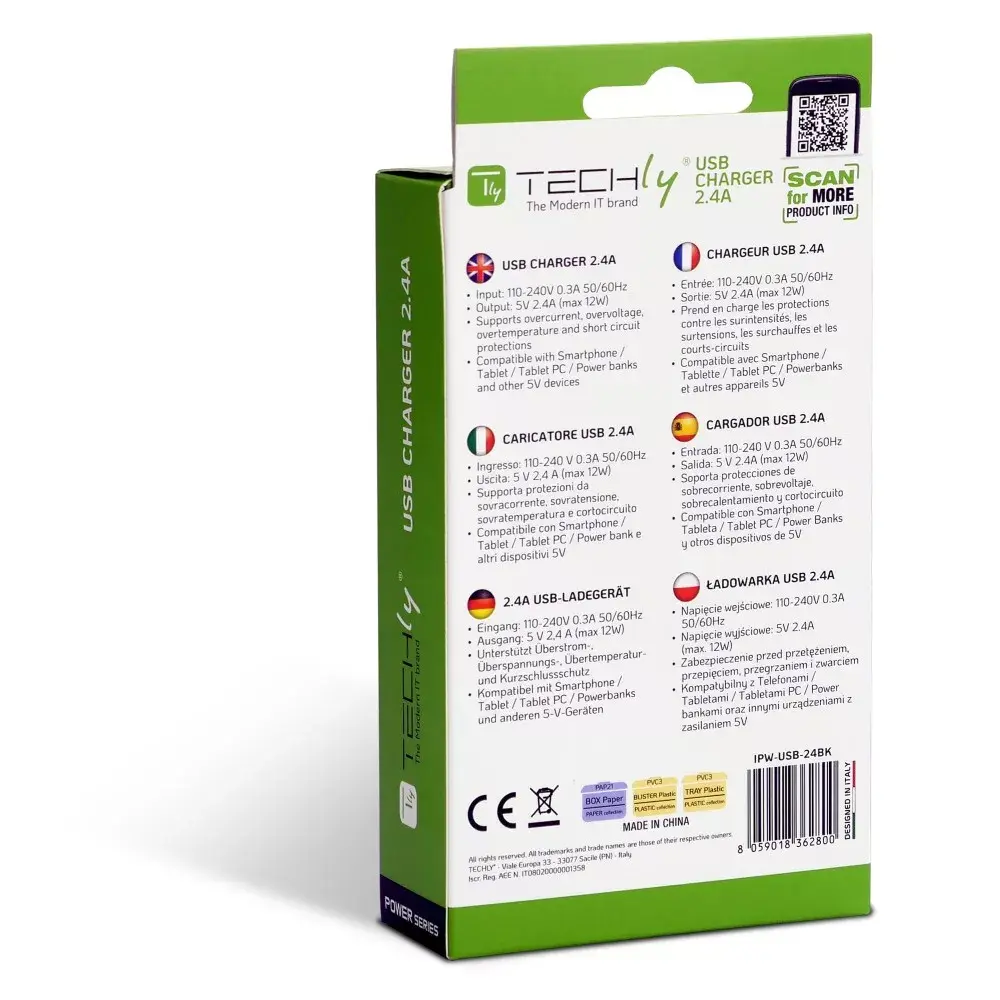 TECHLY USB-A Wall Charger 5V 2.4A Photo 9