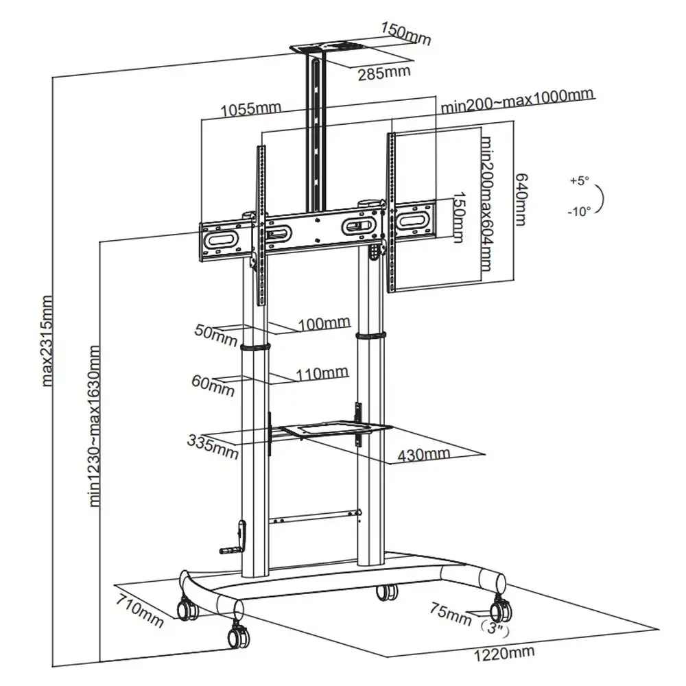 Steel Trolley Floor Support Techly ICA-TR36 Photo 3