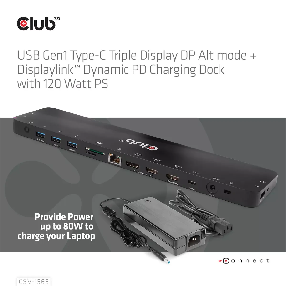 Doku stacija CLUB3D USB Gen1 Type-C Triple Display DP Alt mode Photo 7