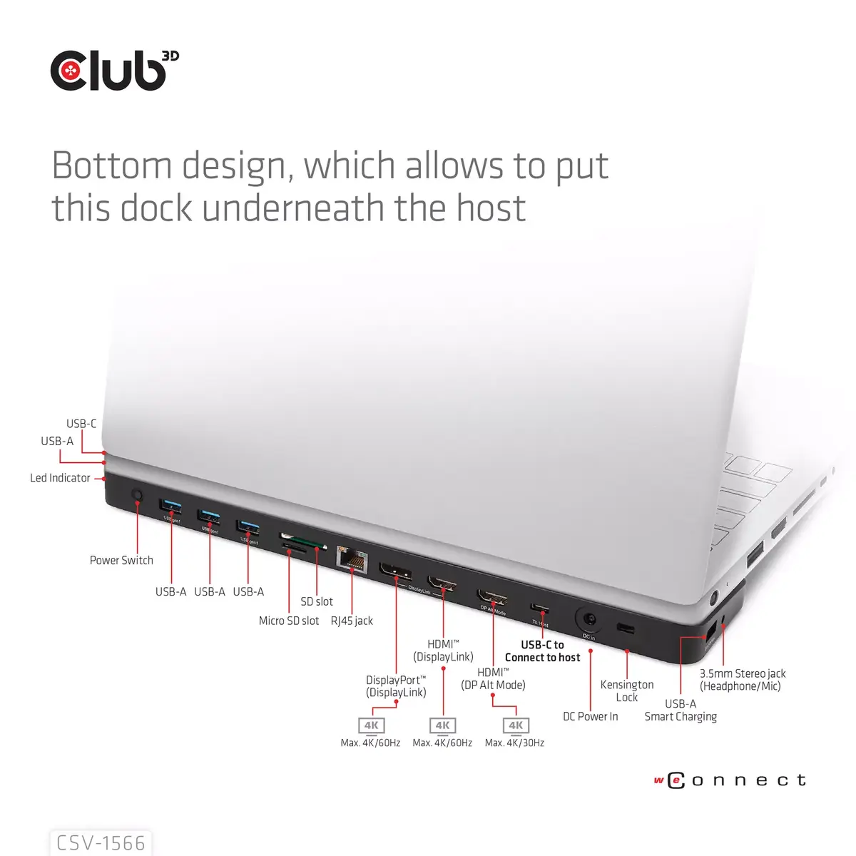 Doku stacija CLUB3D USB Gen1 Type-C Triple Display DP Alt mode Photo 8