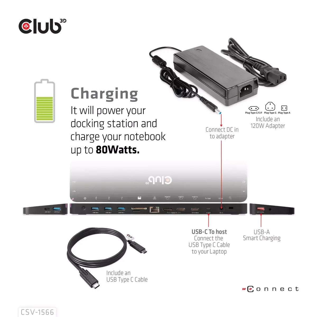 Doku stacija CLUB3D USB Gen1 Type-C Triple Display DP Alt mode Photo 10