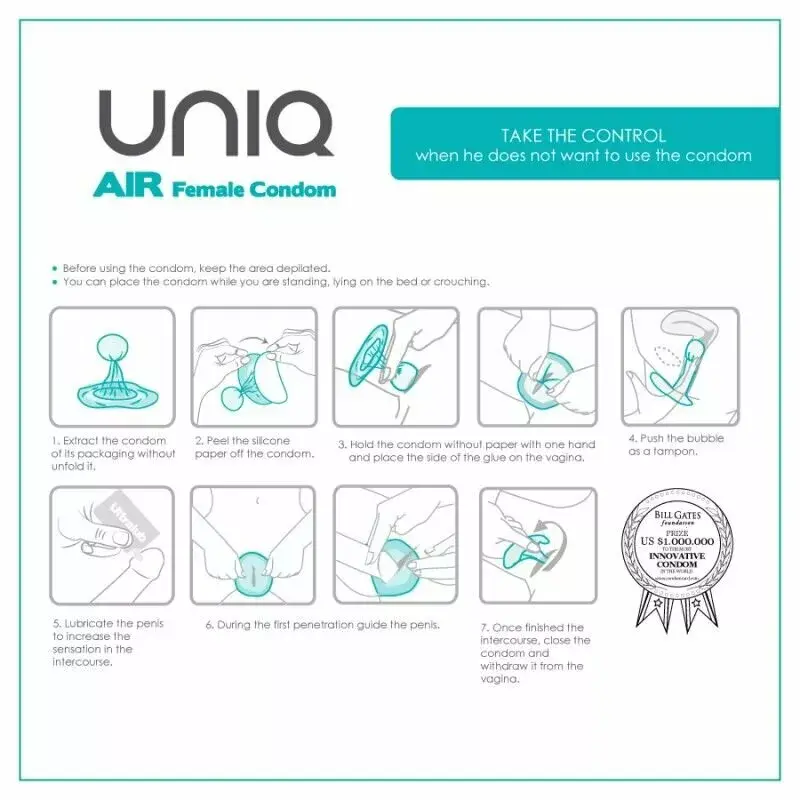 Женский презерватив Uniq Air Latex Free 3 шт. D-222263 Photo 2