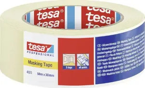 Maskēšanas lente Tesa 04323 50 m x 38 mm, bēša, standarta