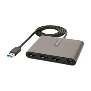 USB 3.0 to Quad HDMI Adapter StarTech USB32HD4 — USB Type-A, 4x HDMI, Aluminium housing, Windows only