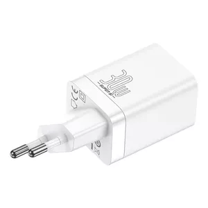 Сетевое зарядное устройство Baseus CCSUPP-E02 30W, белое, USB адаптер для смартфонов и планшетов