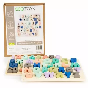Ecotoys Izglītojošais dēlis ar cipariem un burtiem