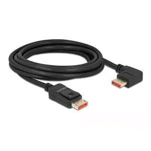 DisplayPort cable DeLOCK 8K 60 Hz 3 m male straight to male 90° angled