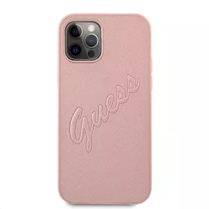 Чехол GUESS GUHCP12LRSAVSRG для iPhone 12 Pro Max — розовое золото, отделка Saffiano