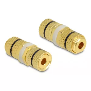 Wire connector DeLOCK 64144 2 x binding post Black Gold