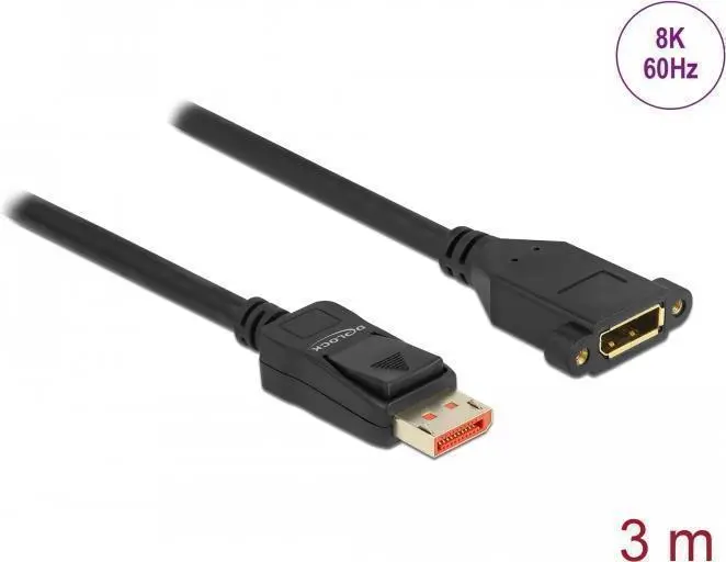 DisplayPort pagarinājuma kabelis paneļa montāža DeLOCK