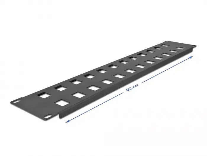 Keystone panel DeLOCK 19" Keystone Patch Panel 24 port 2U melns Photo 2