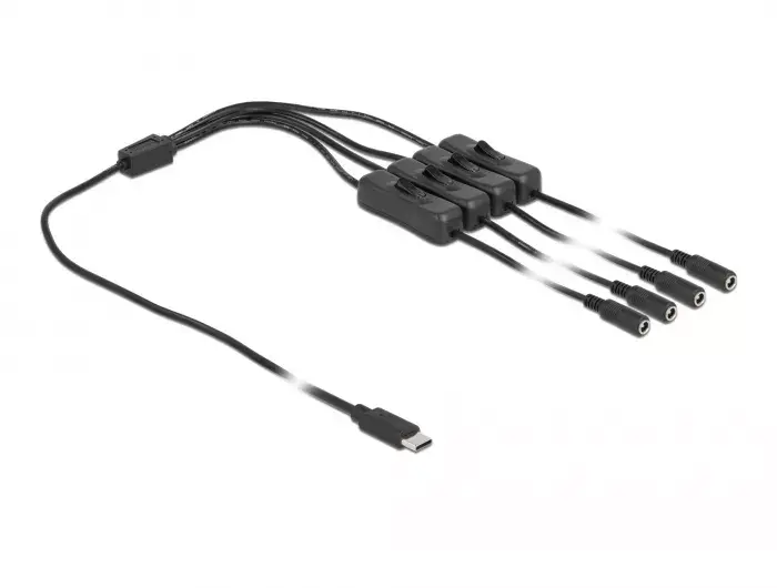 USB Type-C male to 4 x DC 5.5 x 2.1 mm cable DeLOCK Photo 2