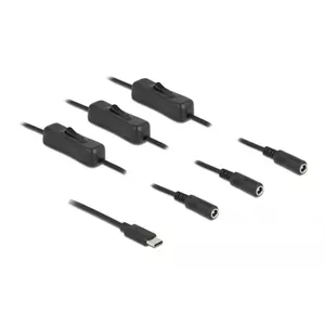 USB Type-C male to 3 x DC 5.5 x 2.1 mm female cable DeLOCK 86801