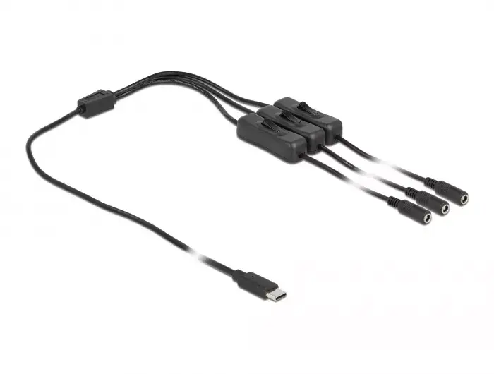 Кабель USB Type-C male на 3 x DC 5.5 x 2.1 mm DeLOCK 86801 Photo 2