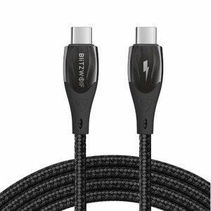 USB-C līdz USB-C kabelis BlitzWolf BW-FC1, 96W, 5A, 1m (melns)