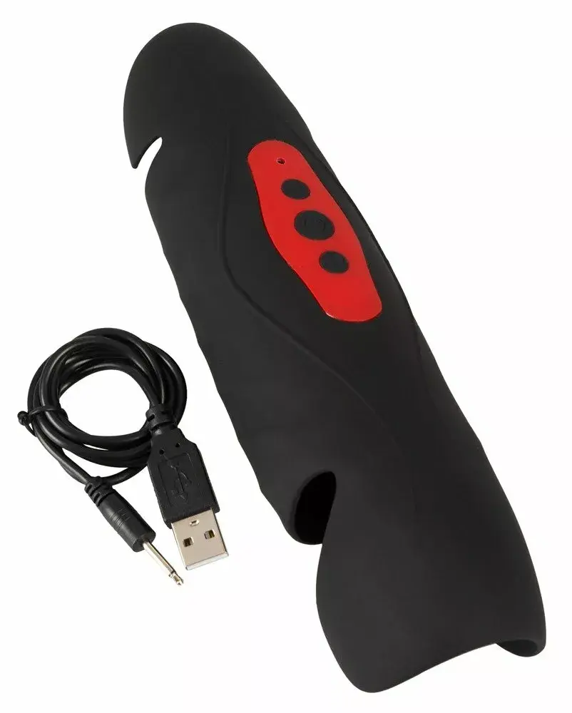 Masturbator Rebel Silicone Black — 3-segment vibrator Photo 8