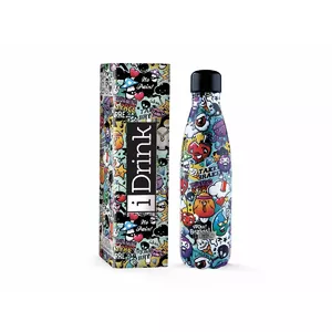 Термобутылка I-Total Graphitti 500ml — изолированная стальная фляжка, объем 500 мл