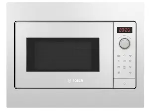 Built-in solo microwave Bosch BFL523MW3, 800 W, 20 L, white, touch and rotary controls