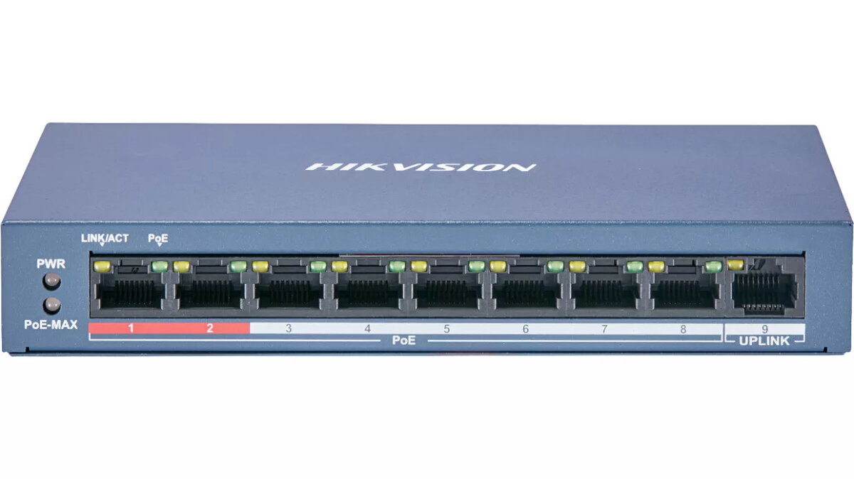 Hikvision DS-3E0109P-E/M(B) Nevadāms L2 Fast Ethernet