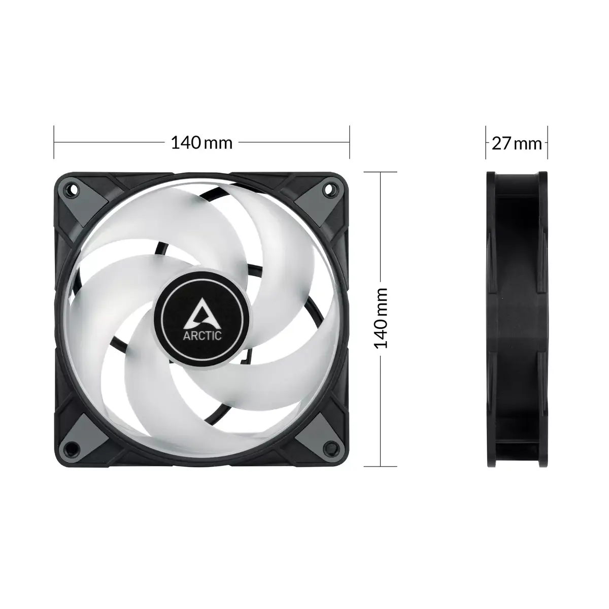 Arctic P14 PWM PST RGB 140 mm ventilators Photo 4