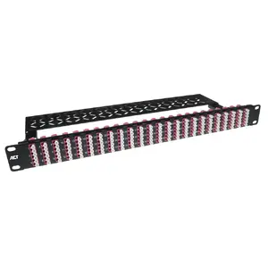 Optiskā šķiedru paneļa augsta blīvuma ACT FA2100 96 savienojumi 192 šķiedras LC multimode OM4