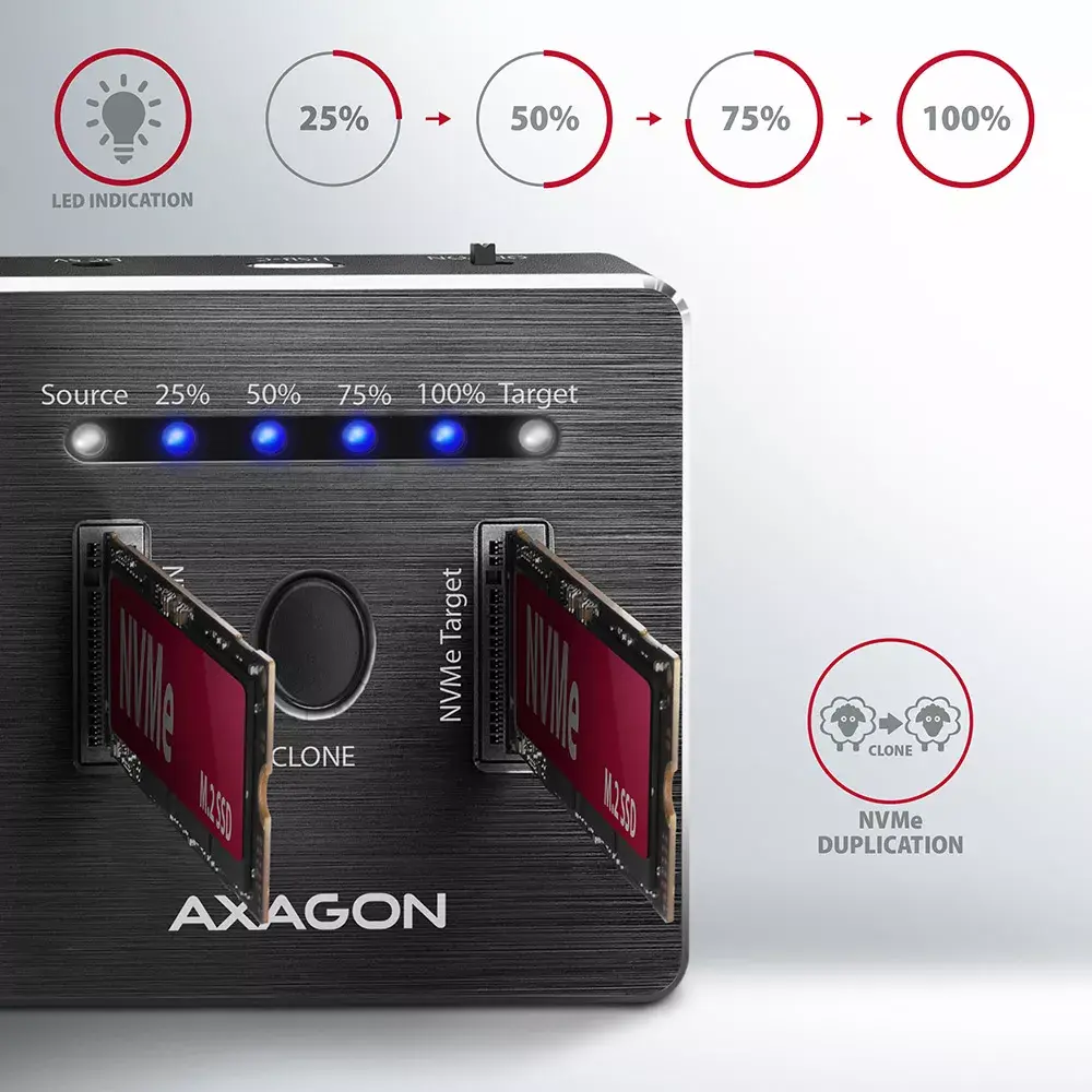 Storage Drive Docking Station Axagon ADSA-M2C Photo 2