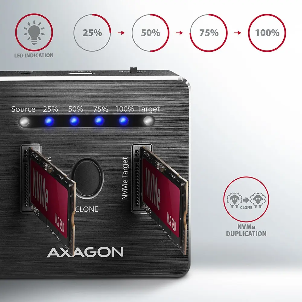 Storage Drive Docking Station Axagon ADSA-M2C Photo 4
