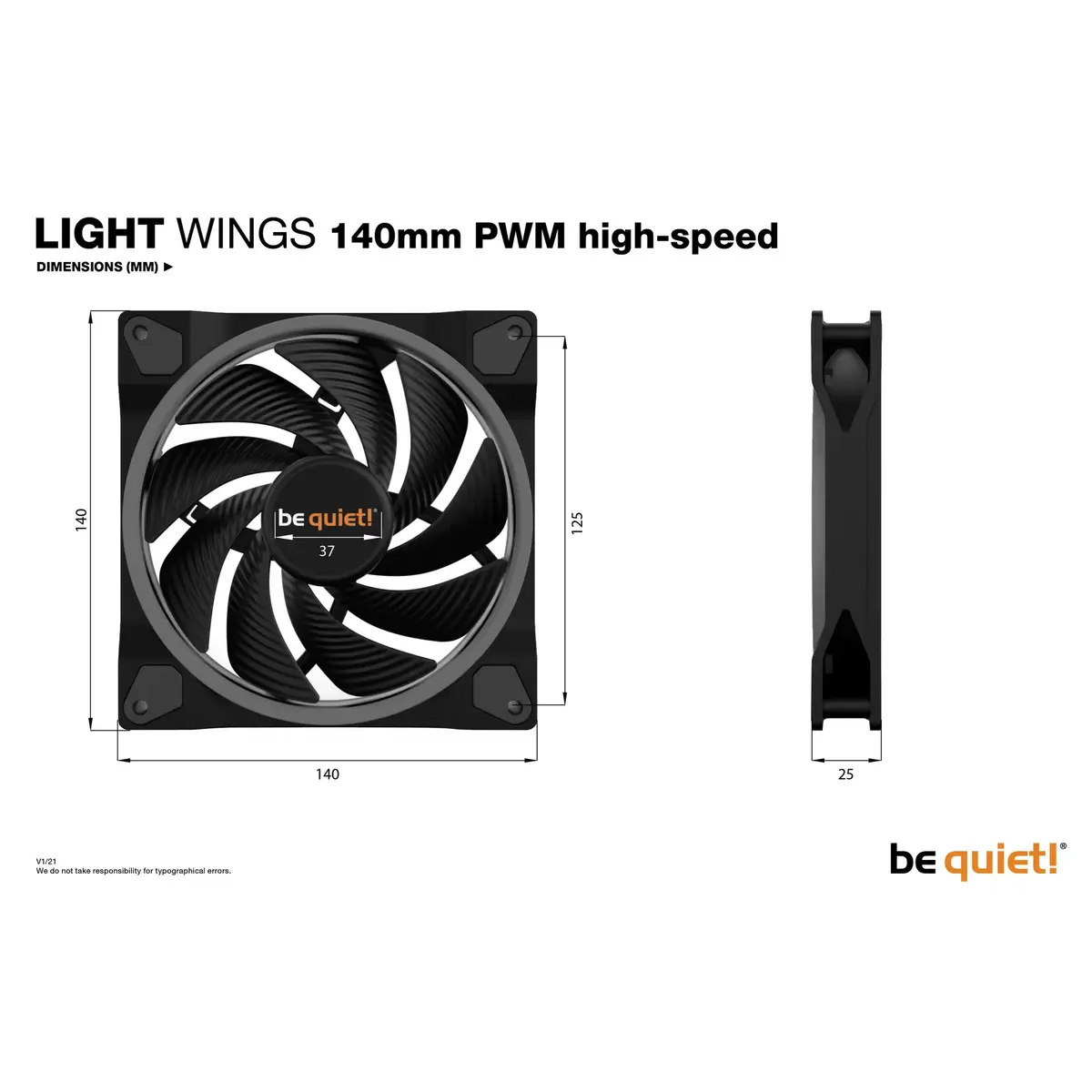 Ventilators be quiet! Light Wings 140mm ARGB PWM High Speed Photo 7