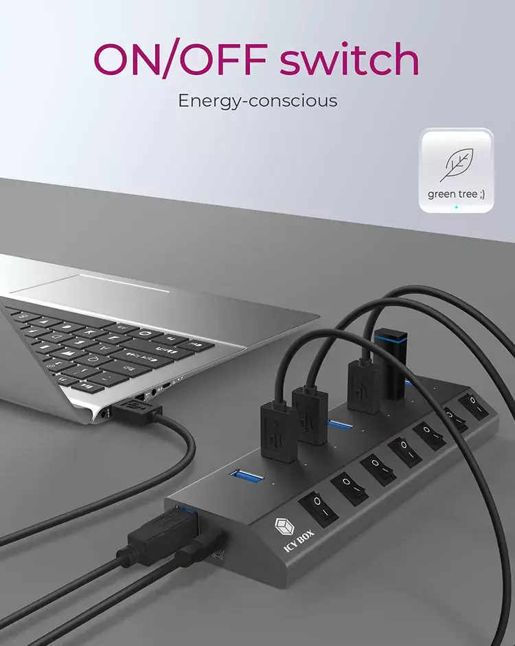 USB centrmezgls ICY BOX IB-HUB1701-C3 Photo 2
