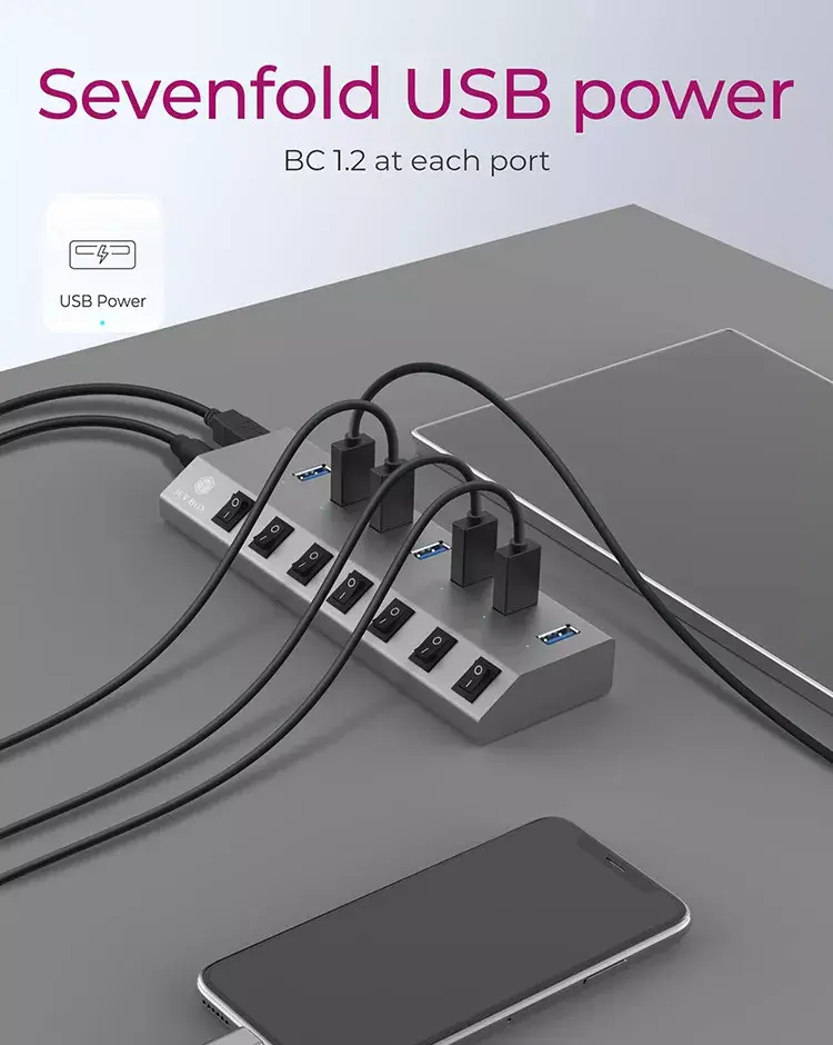 USB centrmezgls ICY BOX IB-HUB1701-C3 Photo 4