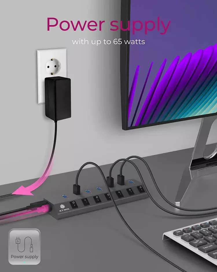 USB centrmezgls ICY BOX IB-HUB1701-C3 Photo 7